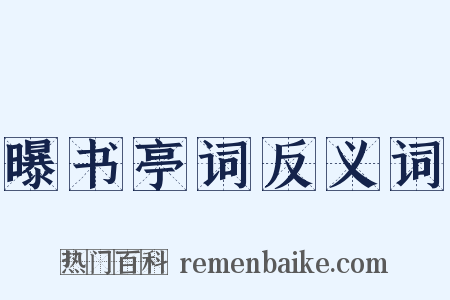曝书亭词反义词是什么意思的图片